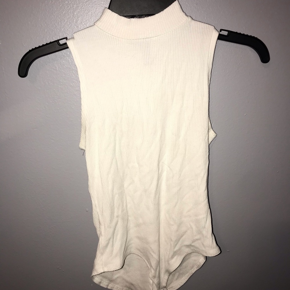 white mock turtleneck bodysuit